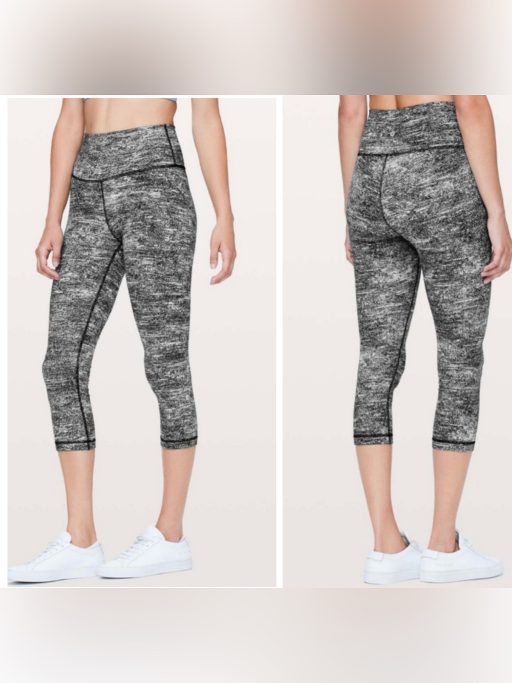 Lululemon Wunder Under High Rise Cropped 7/8 Leggings 10 Rush Jacquard Print